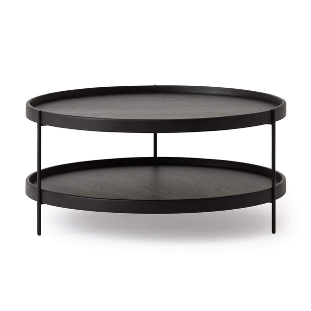 Sage Round Coffee Table - Black Oak