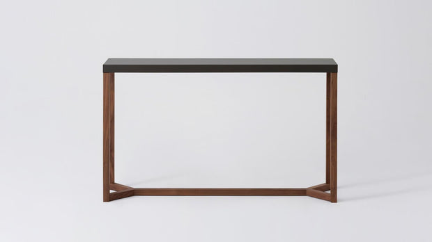 Trivia Console Table - Charcoal/Walnut