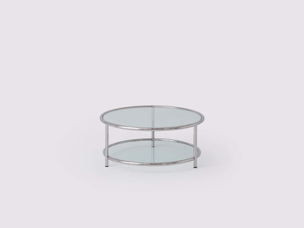 Tubular Round Coffee Table - Stainless Steel