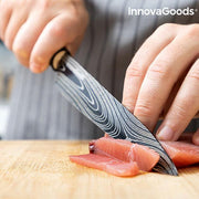 Setti japanilaisia veitsiä ja kuljetussuojus Damas·q InnovaGoods 4 Kappaletta