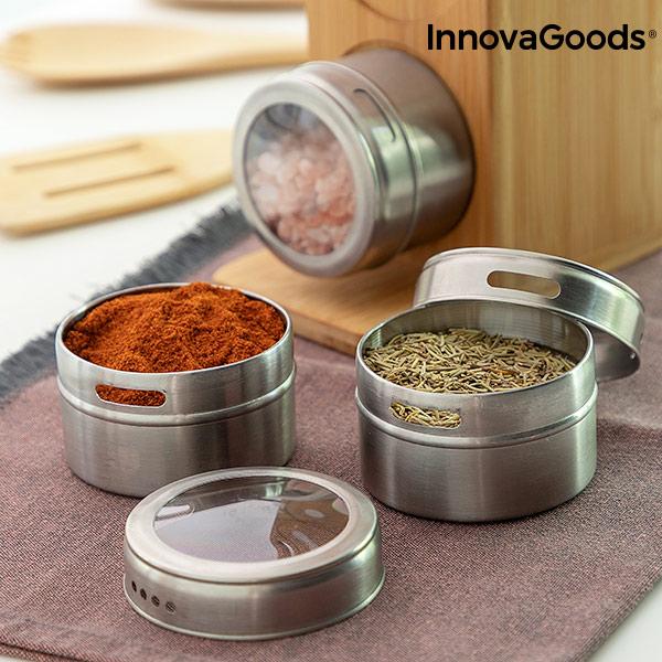 Set of Magnetic Spice Racks with Bamboo Utensils Bamsa InnovaGoods 7 Kappaletta
