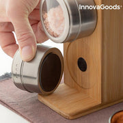 Set of Magnetic Spice Racks with Bamboo Utensils Bamsa InnovaGoods 7 Kappaletta