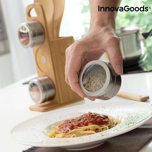 Set of Magnetic Spice Racks with Bamboo Utensils Bamsa InnovaGoods 7 Kappaletta