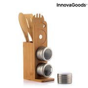 Set of Magnetic Spice Racks with Bamboo Utensils Bamsa InnovaGoods 7 Kappaletta