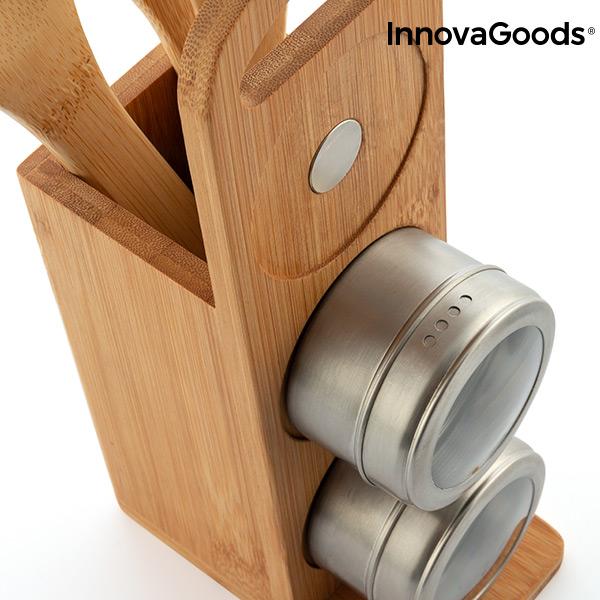Set of Magnetic Spice Racks with Bamboo Utensils Bamsa InnovaGoods 7 Kappaletta
