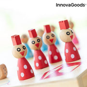 Puinen pöytäsetti eläimillä Pake InnovaGoods 18 Kappaletta