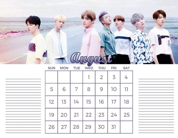 BTS Calendar Printables