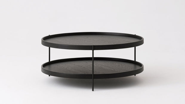 Sage Large Round Coffee Table - Black Oak