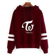 Twice Wine Red Hoody Sweatshirts