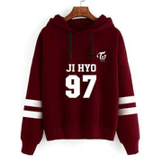 Twice Wine Red Hoody Sweatshirts