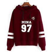 Twice Wine Red Hoody Sweatshirts