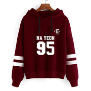 Twice Wine Red Hoody Sweatshirts